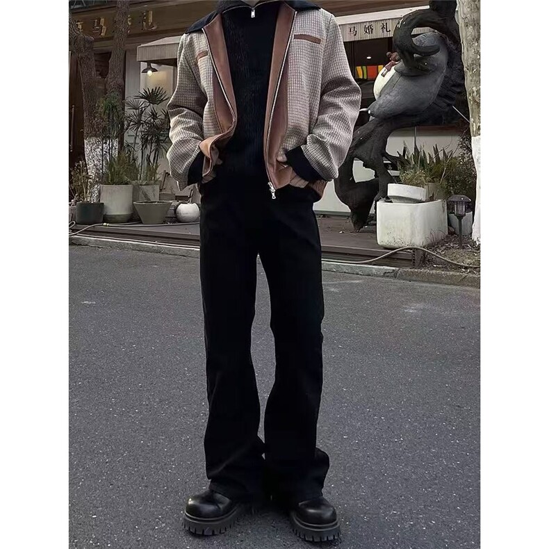 美式高街牛仔裤男女韩版潮流帅气百搭2025秋冬ins长裤RK3057-P39,男装牛仔裤,星座412-1