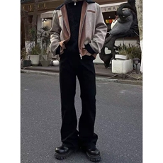 美式高街牛仔裤男女韩版潮流帅气百搭2025秋冬ins长裤RK3057-P39，男装牛仔裤，星座412-1