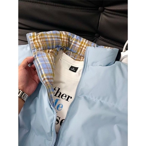 DD60TP69网图拼接格子棉服男女款冬季面包服图片