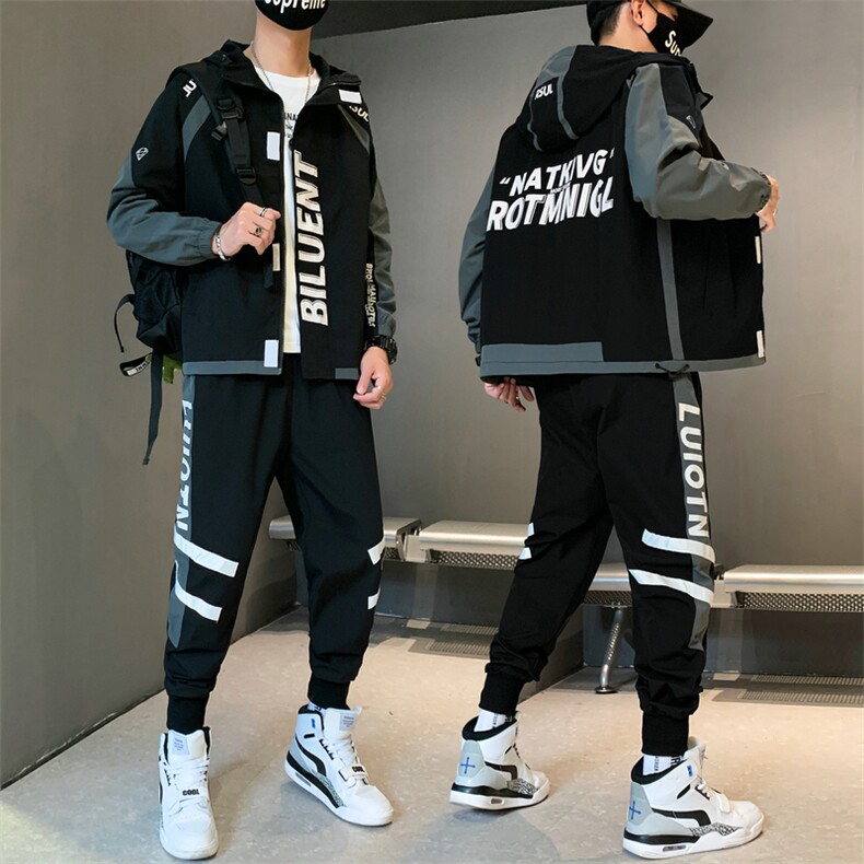 2021春秋新款夹克外套男装搭配一套潮流韩版休闲套装DS873T图片