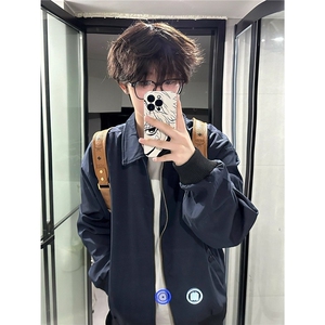 1506-1/JF0161/P49藏青色飞行员夹克秋季美式男生外套翻领棒球服1图片