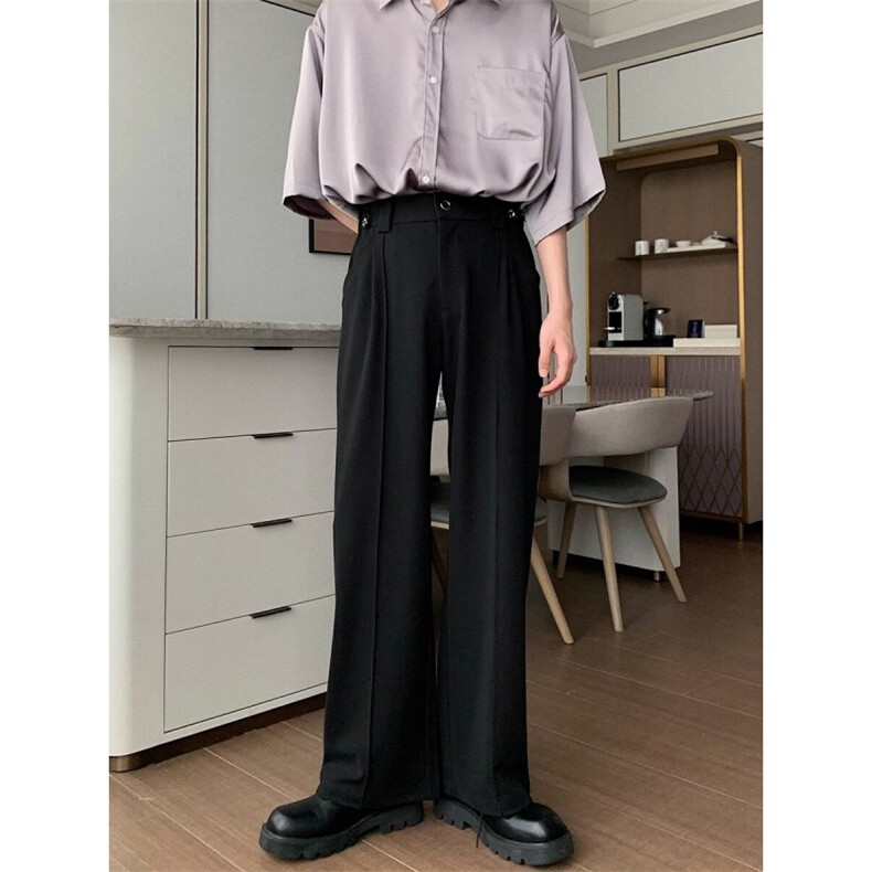 现货（量大价优)~春夏季冰丝垂感显瘦西装休闲微喇长裤K06013P45，男装西服套装，星座1004（原星座815-3）