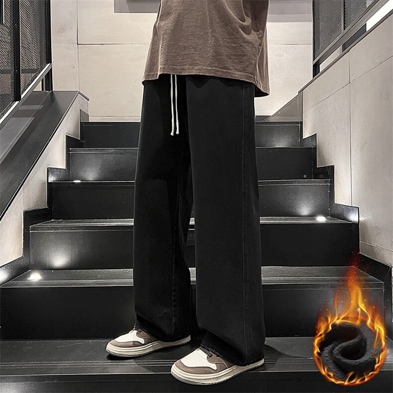 冬季加绒加厚牛仔裤男棉裤秋裤保暖抗寒宽松直筒裤子110-1-P45,男装牛仔裤,星座1006-1
