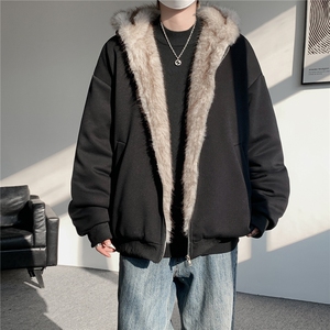 美式座山雕加绒加厚棉服男冬宽松连帽毛领棉衣外套MY18001,秋天穿牛仔外套搭秋天连衣裙图片