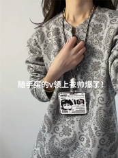 XZ809A/CX606/特P24/控48印花美式V领长袖打底衫卫衣，男装T恤，星座809A(原222-1)