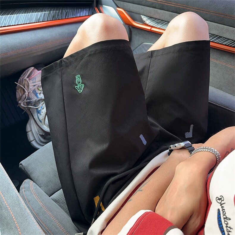 短裤男夏季美式复古拼接五分裤潮牌宽松大码XZ102B-1DK2501P25图片