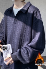 假两件卫衣男秋冬加绒加厚提花无帽打底衫宽松大码上衣WY008加绒，男装T恤，电商B312