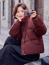 2024冬季新款洋气时尚短款面包服羽绒服，女装羽绒服，深水步