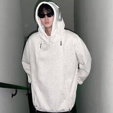 D850-P45美式重磅连帽卫衣男款潮牌高街双拉链设计感宽松百搭，男装卫衣，电商B323A