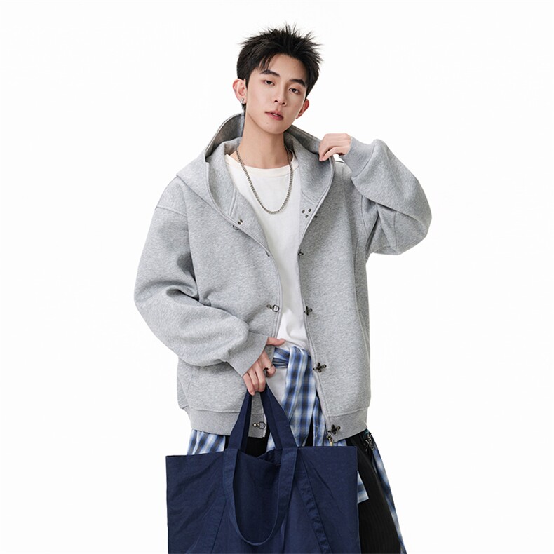 2026春款美式复古Cleanfit飞机扣设计感拉链卫衣AW002-P75-控129,男装卫衣,星座216(原A116)