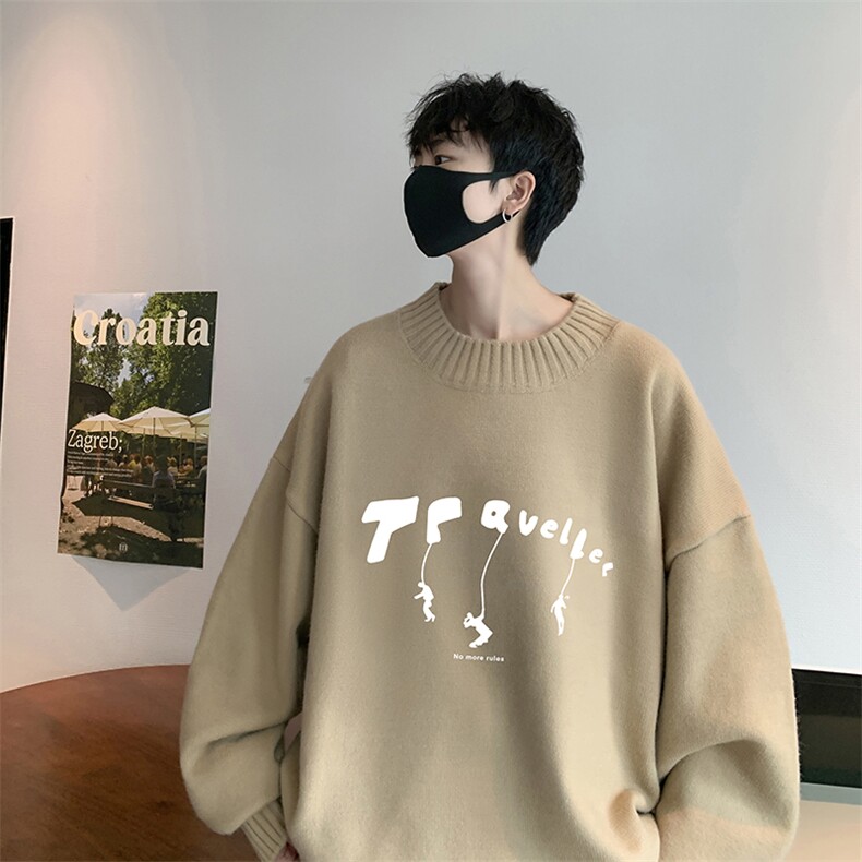 半高领毛衣男大码胖子针织衫毛线衣M18449-P45加绒款-P65,男装针织衫/毛衣,电商A040