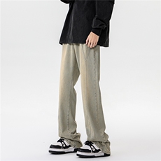 春季加长牛仔裤男高个子188cm110水洗复古渐变拼接裤子KZ014P63，男装牛仔裤，电商B312