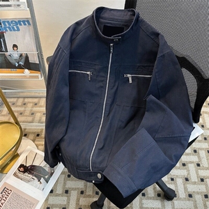 美式复古哈灵顿水洗帆布立领夹克男女春季高级感外套JK8968-P82图片