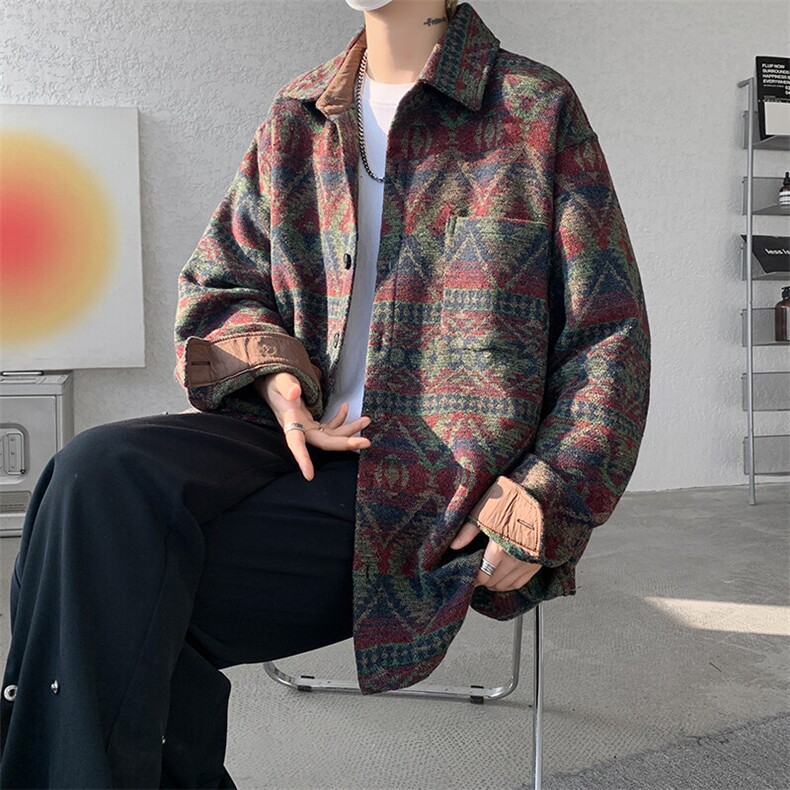 8XL-M春秋季民族风大码男装复古衬衫男款休闲上衣服CS29001P68,男装衬衫,电商B312