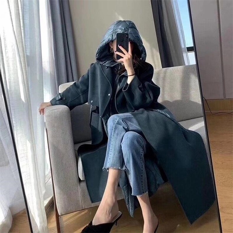 现货款2021秋冬羽绒拼接羊绒，其它，新风格