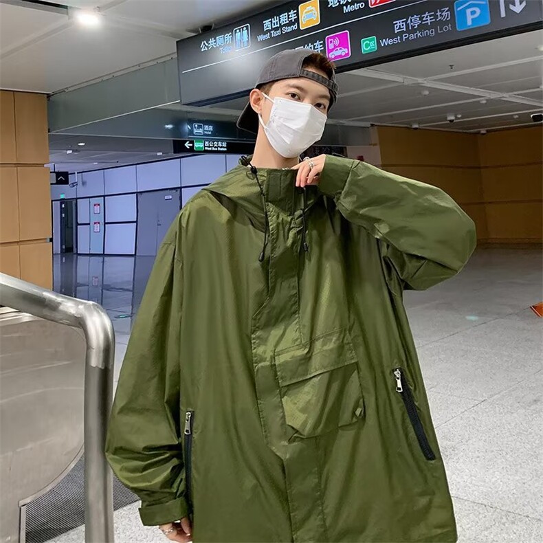 防晒衣男韩版潮流连帽个性口袋帅气2023夏季薄款ins外套W4834-P47,男装防晒衣,星座412-2