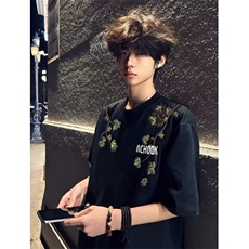 风花卉刺绣潮牌内搭打底衫t恤女款短袖夏季上衣服THT211，男装T恤，星座1116A（原606A-3）