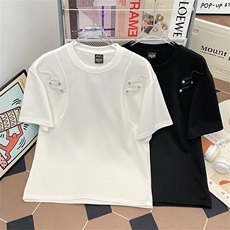 铆钉小蛇短袖t恤男夏季潮牌宽松设计感男生半袖体恤上衣GA229P42，男装T恤，星座1013-5