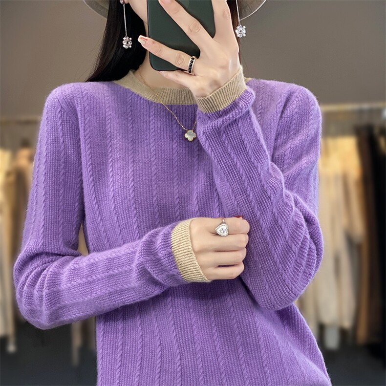 S-2322秋装新款宽松显瘦长袖内搭洋气外穿羊毛衫,女装羊毛衫,蒙莲贝斯