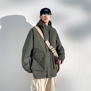 港风宽松冲锋衣夹克百搭落肩简约上衣外套 JK726 P78图片
