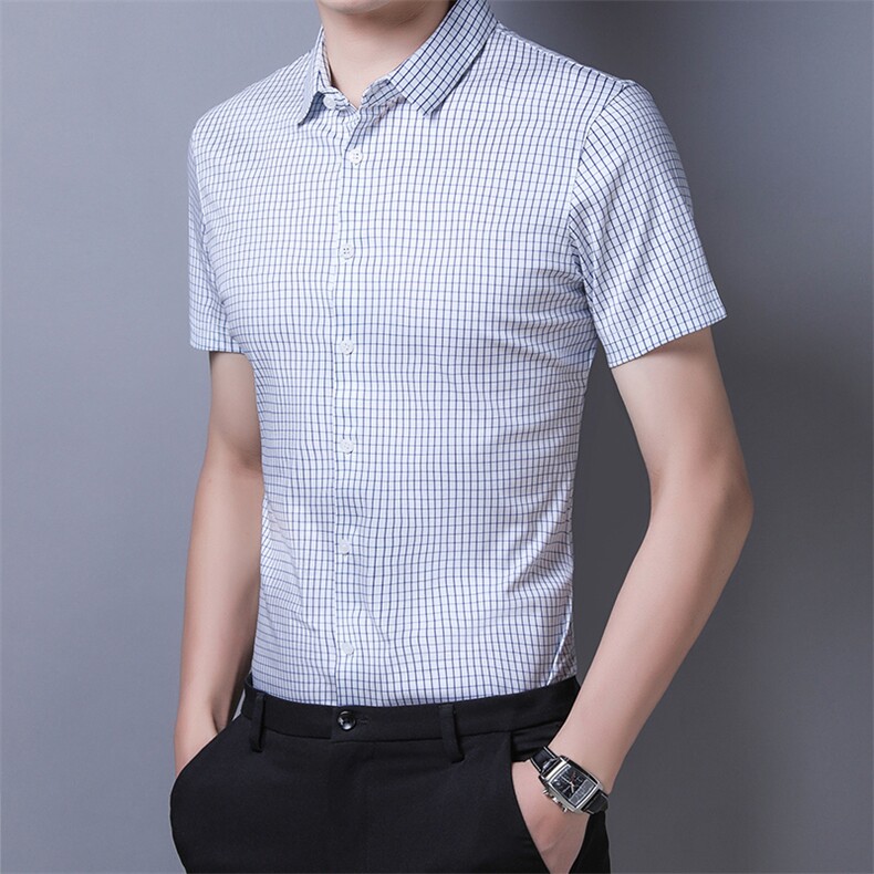 JT3355男士2023年夏季新款百搭衬衫短袖商务休闲衬衣P68,男装衬衫,电商B360