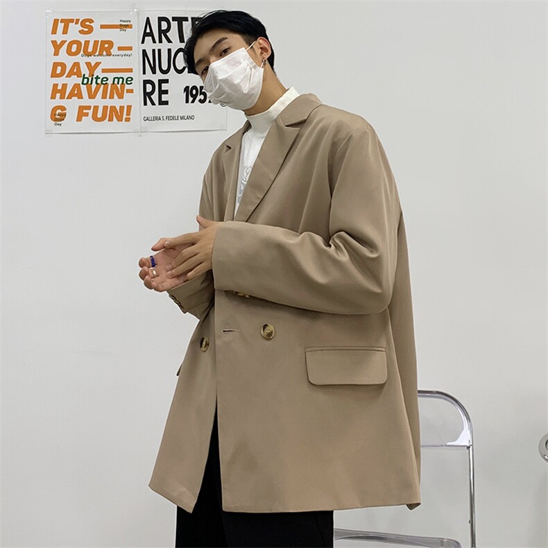 秋季潮流纯色百搭双排扣休闲西服外套1003W109P85,男装西服,星座1003