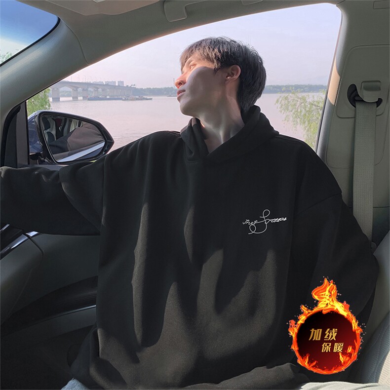 抖音得物供货可提供视频秋冬重磅美式宽松连帽卫衣WKD32,男装卫衣,电商A486