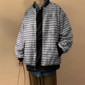 双面穿小香风学院夹克美式复古潮牌宽松休闲棒球服外套男WJ52-P68图片