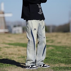 美式牛仔裤男春秋新款休闲直筒裤XK8025P45，男装牛仔裤，星座1116-2