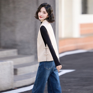 pu皮马甲短外套女2024春秋季新款小个子立领宽松外搭背心坎肩马夹图片