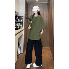 【现货】D232-T1001-P38控58大码高品质不规则设计感短袖，男装T恤，电商D232