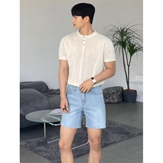 欧货半高领针织衫肌肉男硬汉紧身弹力短袖莫代尔条纹t恤Z04，男装T恤，星座1116A-2（原606A-1）