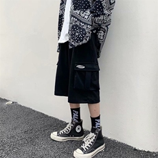工装短裤男直筒宽松夏季运动七分休闲男裤外穿潮ins阔腿BK664-P28，男装休闲裤，星座1008-1