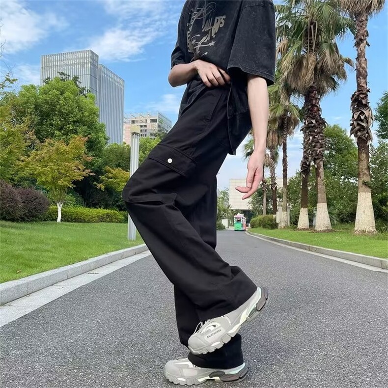 工装裤男韩版潮流大口袋高街帅2024新款宽松长裤AK948-P49,男装休闲裤,星座1109-3