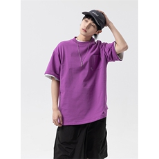 南夏乔装2025夏款后背印花圆领T恤日潮cityboy口袋装饰宽松短袖男，男装T恤，电商S006（B521）