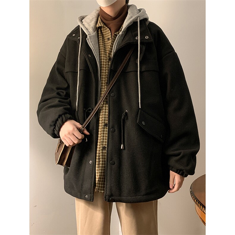 秋冬新款假两件毛呢外套W1813P130控158，男装毛呢大衣，星座1018-3