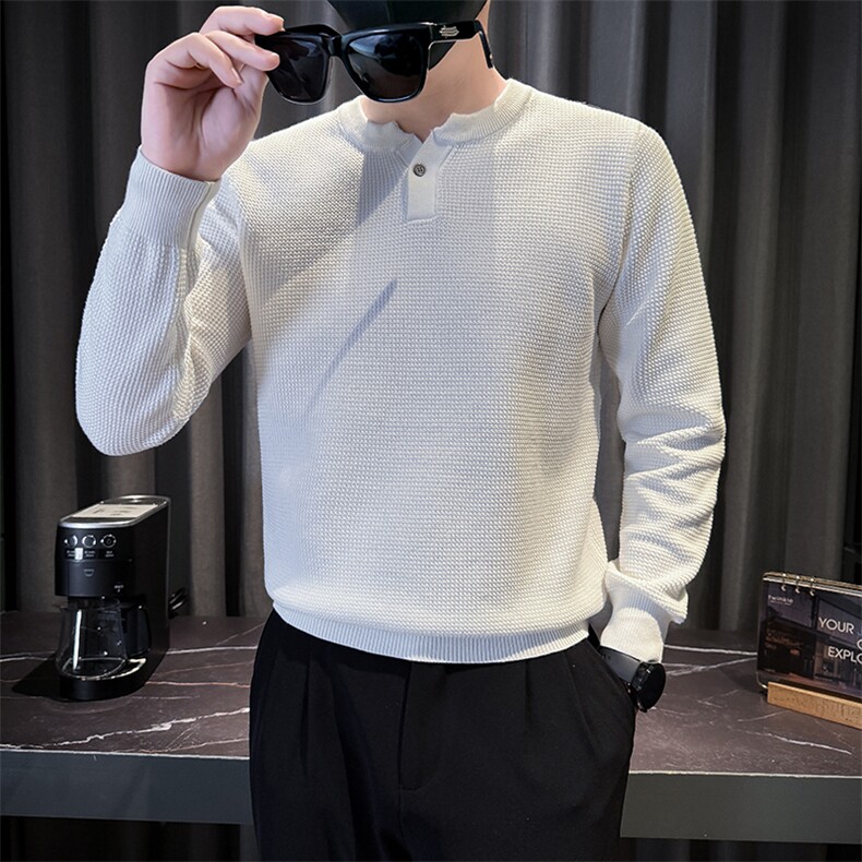 E41080-M-3XL-P88秋季打底男士休闲针织纯色百搭套头修身毛衣男,男装T恤,电商B255