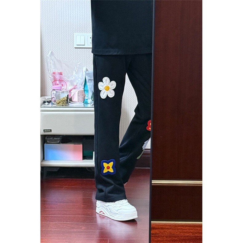 【现货】春季2025绣花瘦微喇休闲卫裤610A-P60-KZ066,男装休闲裤,星座610A