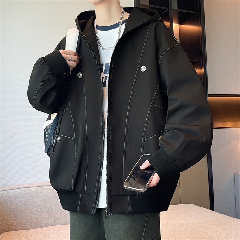 XZ102B-1春秋季宽松/连帽休闲外套潮夹克JK2537-P85,男装夹克,星座102B-1