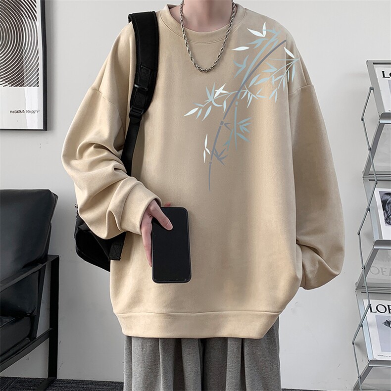 麂皮绒卫衣男大码重磅长袖t恤男JW81393-P35,男装T恤,电商A040