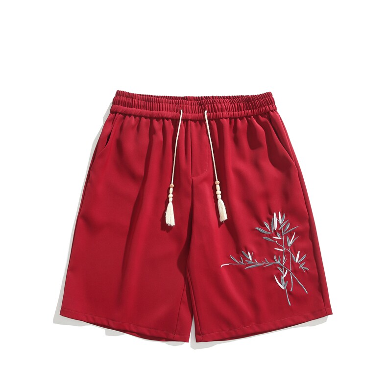 抖音品质夏季新中式潮刺绣宽松短裤五分裤B315-K24129-p35控48,男装牛仔裤,电商B315