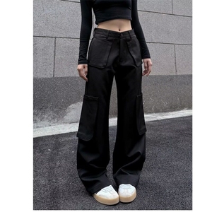 黑色工装裤女春秋冬2025新款高腰显瘦休闲哈伦束脚小个子美式复古图片