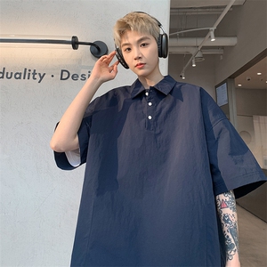 B225-皮皮图-W8647-P63-X79--polo侧口袋纯色短袖--聚酯纤维