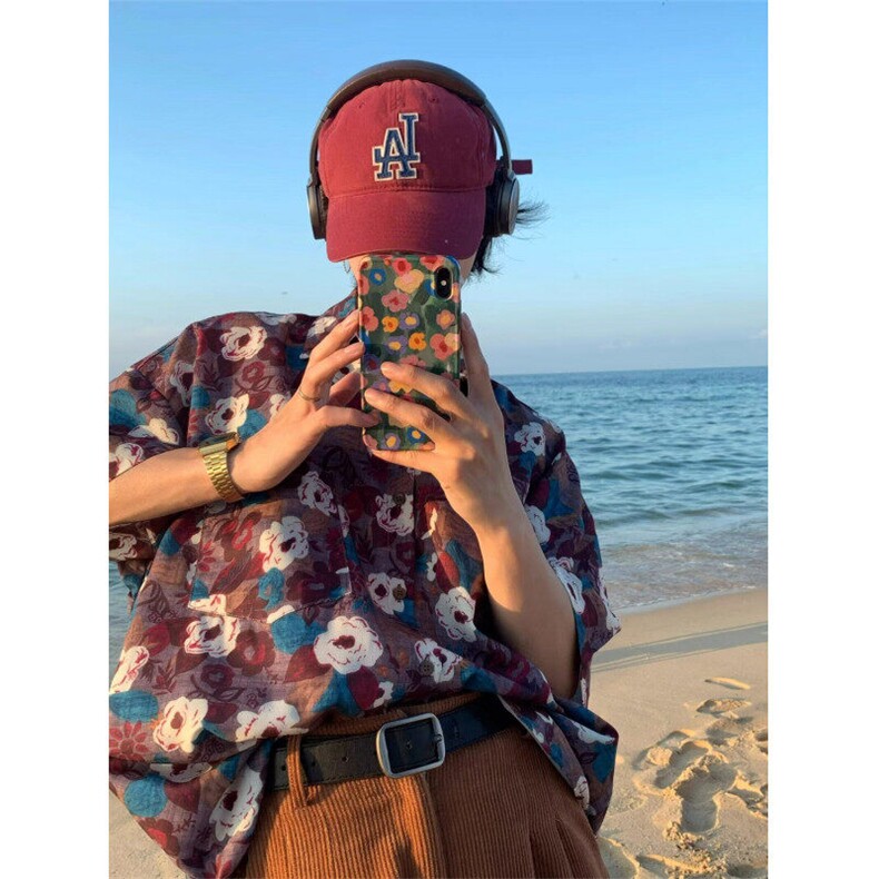 【有货】DC72-特P28日常夏威夷痞帅花衬衫男短袖夏季薄款圆领,男装衬衫,星座603-2