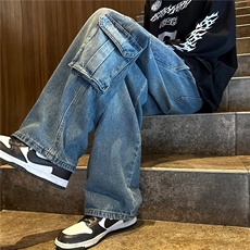 青春流行ins男直筒水洗牛仔裤X65P60，男装牛仔裤，星座1116-2