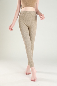 安迪绒模特坑条打底裤2024年秋季修身百搭图片