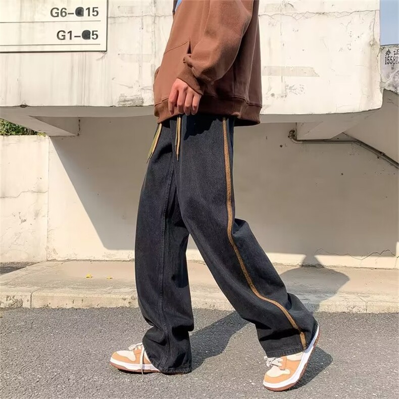 牛仔裤男秋季潮大码休闲裤子高街N6014P42,男装牛仔裤,星座1116-2
