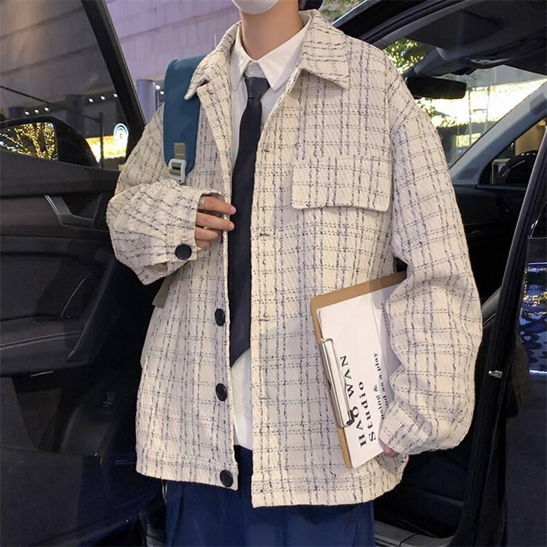 JK6088/P55秋装现货小香风夹克男宽松潮流韩版学生大码外套上衣男,男装夹克,电商A141