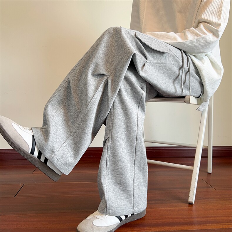 高品质65%棉灰色褶皱cleanfit百搭休闲卫裤男5Q3073-TP2858,男装休闲裤,电商A102