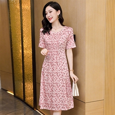 2024夏季新款法式茶歇裙V领收腰系带A字裙显瘦连衣裙长裙女M，女装连衣裙，阿舍尔精品
